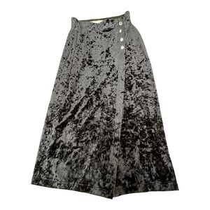 Cache Black Velour VTG Long MIDI Skirt Gothic Witchy Dark Romantic
